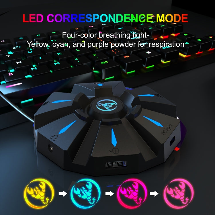 Convertitore mouse tastiera portatile HXSJ P9 per PS4 / Xbox One / PS3 / Xbox 360 / N-Switch, P9