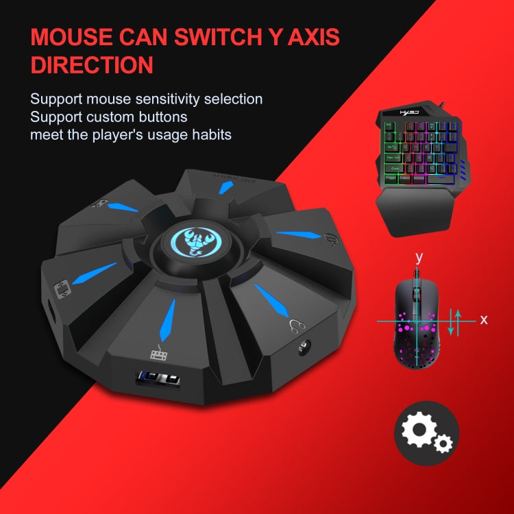 Convertitore mouse tastiera portatile HXSJ P9 per PS4 / Xbox One / PS3 / Xbox 360 / N-Switch, P9