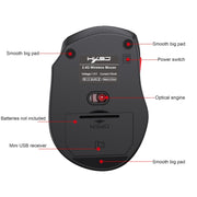 Mouse wireless a doppia modalità HXSJ T67 2.4G Bluetooth 3.0/5.0, T67 2.4G