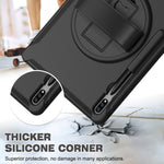 Copertura protettiva PC + TPU con rotazione a 360 gradi con supporto e cinturino da polso, For Samsung Galaxy Tab S7 FE 12.4 inch T730