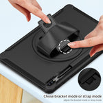 Copertura protettiva PC + TPU con rotazione a 360 gradi con supporto e cinturino da polso, For Samsung Galaxy Tab S7 FE 12.4 inch T730