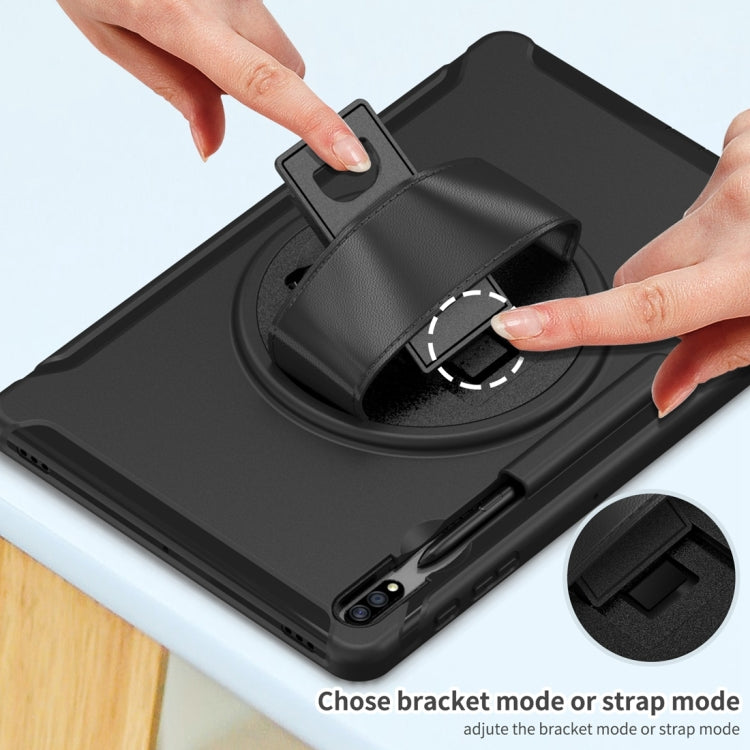 Copertura protettiva PC + TPU con rotazione a 360 gradi con supporto e cinturino da polso, For Samsung Galaxy Tab S7 FE 12.4 inch T730