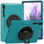 Copertura protettiva PC + TPU con rotazione a 360 gradi con supporto e cinturino da polso, For Samsung Galaxy Tab S7 FE 12.4 inch T730