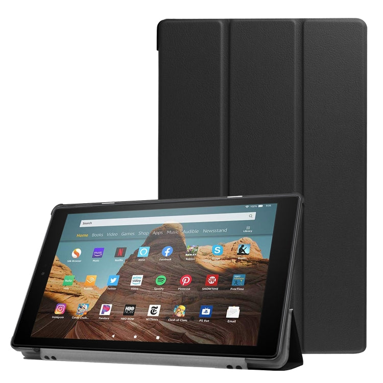Per Amazon Kindle Fire HD 10 2017/2019Custodia orizzontale in pelle Custer Texture Flip con supporto a tre pieghe e funzione Sleep / Wake-up, For Amazon Kindle Fire HD 10
