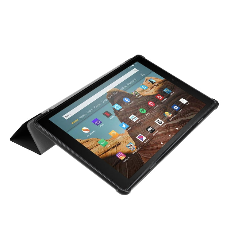 Per Amazon Kindle Fire HD 10 2017/2019Custodia orizzontale in pelle Custer Texture Flip con supporto a tre pieghe e funzione Sleep / Wake-up, For Amazon Kindle Fire HD 10