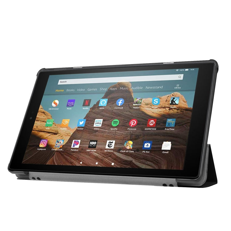 Per Amazon Kindle Fire HD 10 2017/2019Custodia orizzontale in pelle Custer Texture Flip con supporto a tre pieghe e funzione Sleep / Wake-up, For Amazon Kindle Fire HD 10