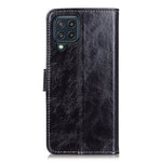 Custodia in pelle a conchiglia orizzontale con struttura retrò Crazy Horse con supporto e slot per schede, cornice per foto e portafoglio, For Samsung Galaxy M32