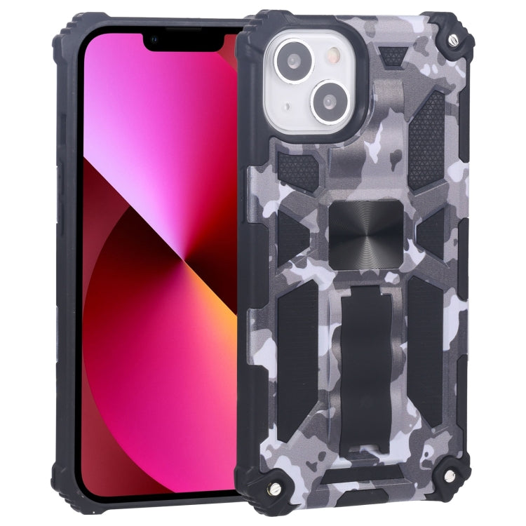 Custodia TPU camouflage antiurto con supporto per iPhone 13 mini