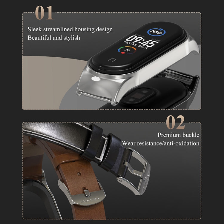 Per cinturino di ricambio in pelle microfibra CS Xiaomi Mi Band 6/5/4/3