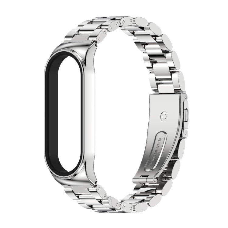 Per Xiaomi Mi Band 6/5/4/3 CS Cinturino di ricambio in acciaio inossidabile con tre perline in metallo
