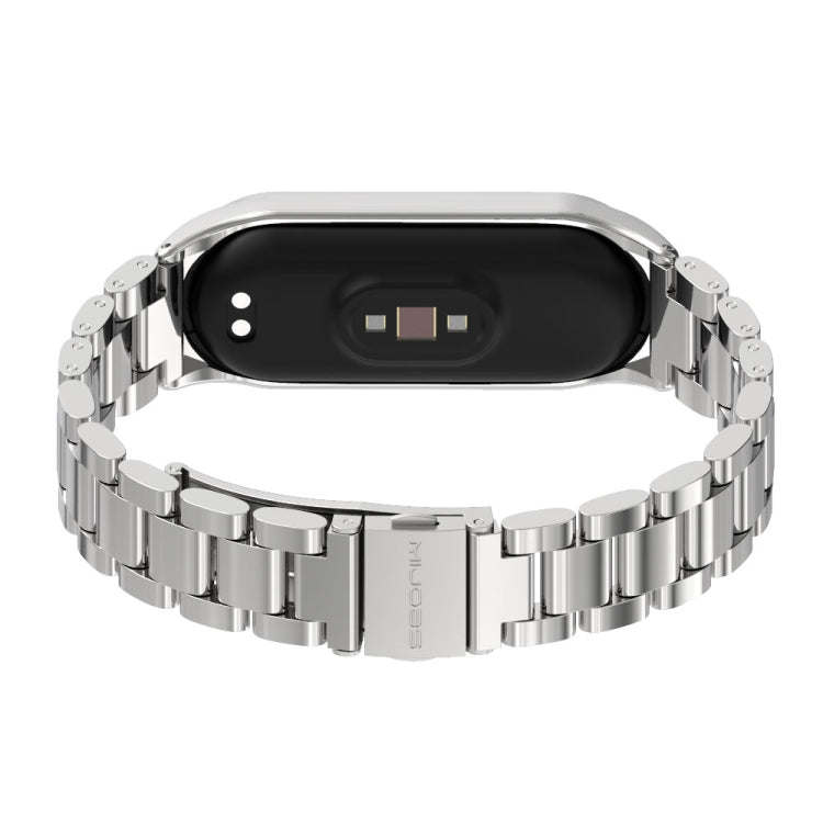 Per Xiaomi Mi Band 6/5/4/3 CS Cinturino di ricambio in acciaio inossidabile con tre perline in metallo