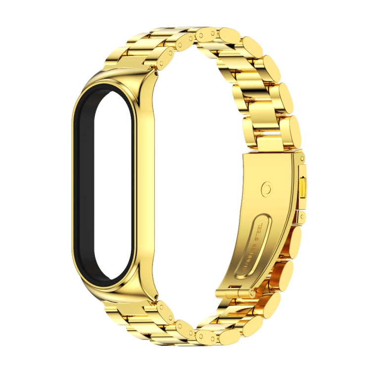 Per Xiaomi Mi Band 6/5/4/3 CS Cinturino di ricambio in acciaio inossidabile con tre perline in metallo