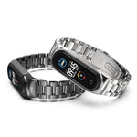 Per Xiaomi Mi Band 6/5/4/3 CS Cinturino di ricambio in acciaio inossidabile con tre perline in metallo