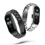 Per Xiaomi Mi Band 6/5/4/3 CS Cinturino di ricambio in acciaio inossidabile con tre perline in metallo