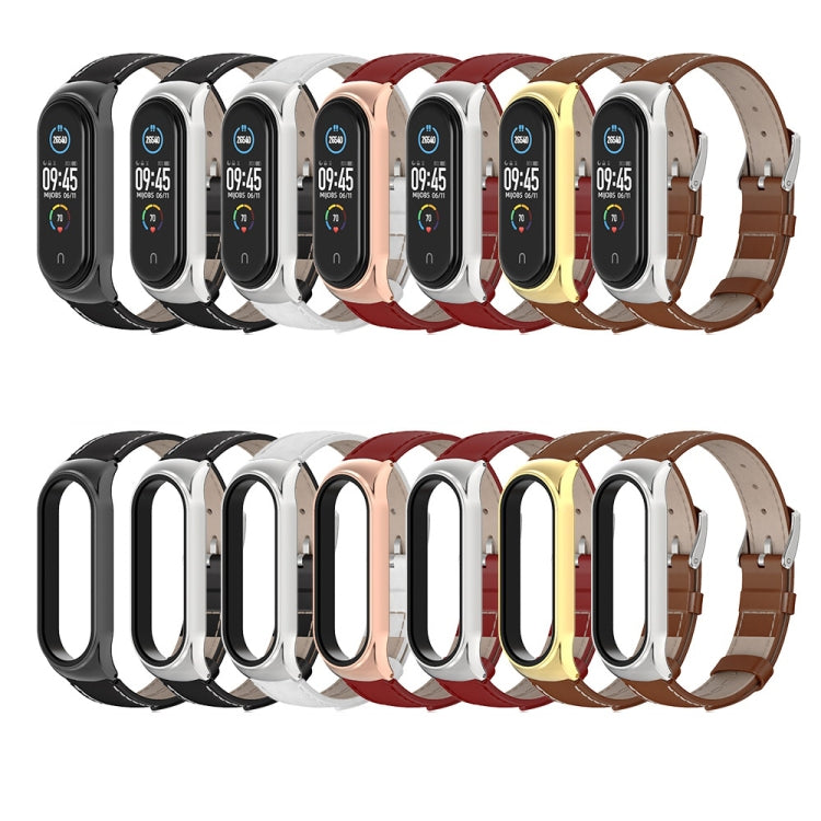 Per Xiaomi Mi Band 6/5/4/3 CS cinturino di ricambio in pelle bovina di primo strato