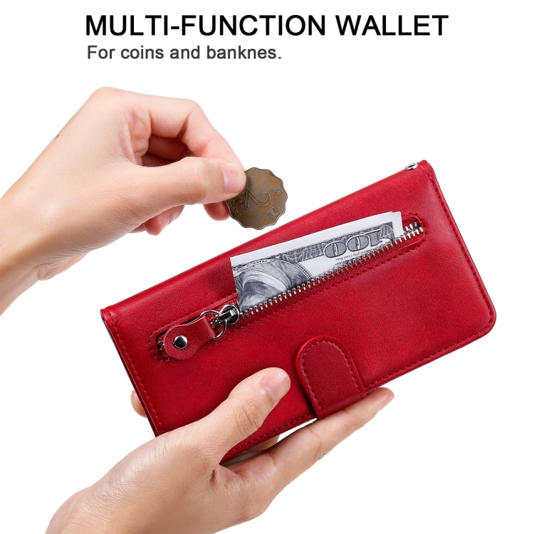 Fashion Calf Texture Zipper Custodia in pelle a vibrazione orizzontale con supporto e slot per schede e portafoglio, For OPPO Reno6 Pro+ 5G, For OPPO Reno6 Pro 5G, For OPPO Reno6 5G