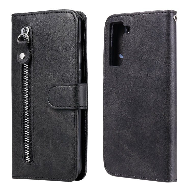 Fashion Calf Texture Zipper Custodia in pelle a vibrazione orizzontale con supporto e slot per schede e portafoglio, For Samsung Galaxy A22 4G, For Samsung Galaxy S21 FE, For Samsung Galaxy A22 5G, For Samsung Galaxy A82 5G