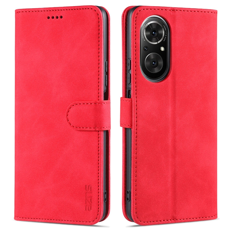 AZNS Skin Feel Calf Texture Custodia in pelle con apertura orizzontale con slot per carte, supporto e portafoglio, For Honor 50 SE