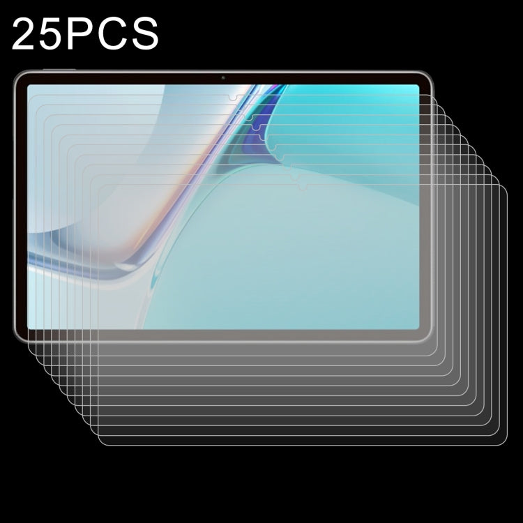 25 PZ 9H 2.5D Pellicola in vetro temperato antideflagrante, For Huawei MatePad 11 2021 / Honor Tablet V7 Pro / OPPO Pad (25 PCS)