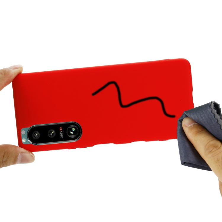 Custodia protettiva a copertura totale anticaduta in silicone liquido tinta unita, For Sony Xperia 5 III