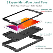 Custodia protettiva antiurto in silicone + PC con supporto, For iPad 10.2 2021 / 2020 / 2019, For iPad Pro 11 inch 2020, For iPad mini (2019) / mini 4, For iPad 9.7 inch (2017/2018)