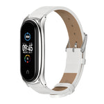 Per Xiaomi Mi Band 6/5/4/3 Mijobs Custodia in metallo Crazy Horse Texture PU Microfibra Plus Cinturino di ricambio