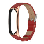 Per Xiaomi Mi Band 6/5/4/3 Mijobs Custodia in metallo Crazy Horse Texture PU Microfibra Plus Cinturino di ricambio