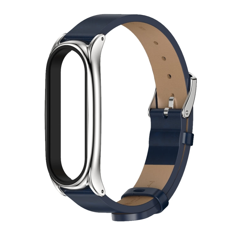 Per Xiaomi Mi Band 6/5/4/3 Mijobs Custodia in metallo Crazy Horse Texture PU Microfibra Plus Cinturino di ricambio