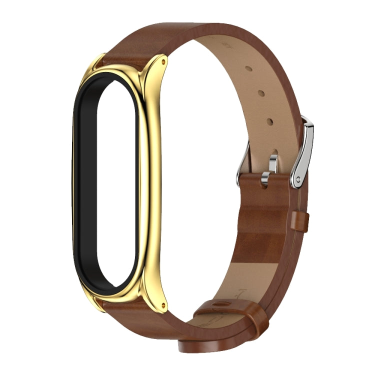 Per Xiaomi Mi Band 6/5/4/3 Mijobs Custodia in metallo Crazy Horse Texture PU Microfibra Plus Cinturino di ricambio