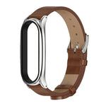 Per Xiaomi Mi Band 6/5/4/3 Mijobs Custodia in metallo Crazy Horse Texture PU Microfibra Plus Cinturino di ricambio