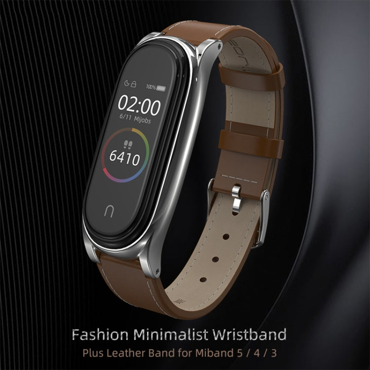 Per Xiaomi Mi Band 6/5/4/3 Mijobs First Layer Cowhide Plus cinturino di ricambio