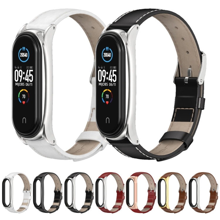 Per Xiaomi Mi Band 6/5/4/3 Mijobs First Layer Cowhide Plus cinturino di ricambio