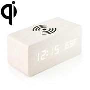 KD8801 Sub-sveglia con display digitale a specchio per caricabatterie wireless creativo in legno da 5 W, stile normale