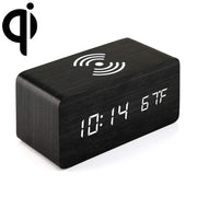 KD8801 Sub-sveglia con display digitale a specchio per caricabatterie wireless creativo in legno da 5 W, stile normale