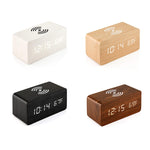 Sveglia digitale con caricabatterie wireless 5W in legno