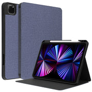 Custodia in pelle Flip orizzontale TPU con struttura in tessuto con slot per penna e supporto, For iPad Pro 11 inch 2021 / 2020 / 2018