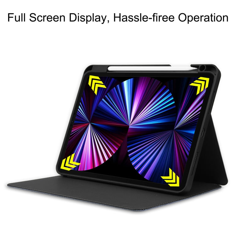 Custodia in pelle Flip orizzontale TPU con struttura in tessuto con slot per penna e supporto, For iPad Pro 11 inch 2021 / 2020 / 2018