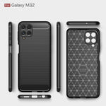 Custodia in TPU in fibra di carbonio con trama spazzolata, For Samsung Galaxy M32 (india)