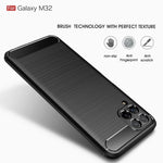 Custodia in TPU in fibra di carbonio con trama spazzolata, For Samsung Galaxy M32 (india)