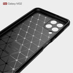 Custodia in TPU in fibra di carbonio con trama spazzolata, For Samsung Galaxy M32 (india)