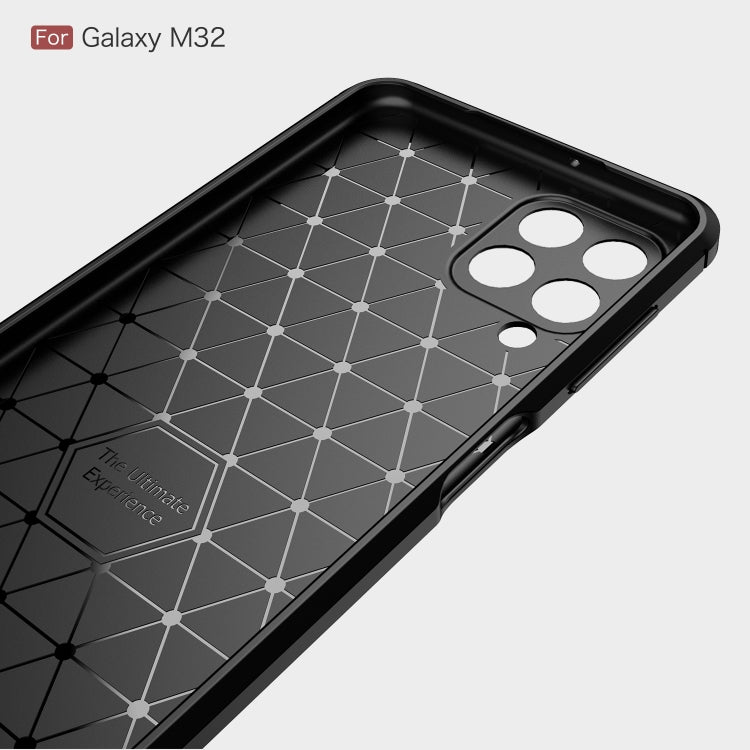 Custodia in TPU in fibra di carbonio con trama spazzolata, For Samsung Galaxy M32 (india)
