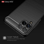 Custodia in TPU in fibra di carbonio con trama spazzolata, For Samsung Galaxy M32 (india)