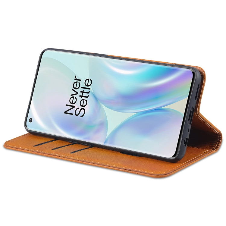 AZNS Custodia in pelle a vibrazione orizzontale con struttura in vitello magnetico con slot per carte, supporto e portafoglio, For OnePlus Nord CE 5G