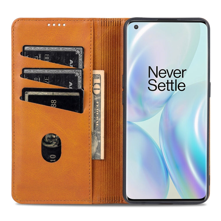 AZNS Custodia in pelle a vibrazione orizzontale con struttura in vitello magnetico con slot per carte, supporto e portafoglio, For OnePlus Nord CE 5G