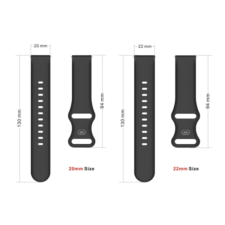 Per cinturino di ricambio in silicone con fibbia a farfalla Amazfit GTS 2e, 20mm, 22mm