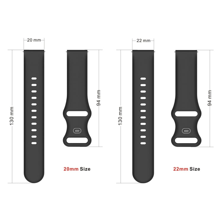 Per Garmin Venu / Samsung Galaxy Watch Active 2 Cinturino di ricambio per cinturino di ricambio in silicone con fibbia interna universale, 20mm, 22mm