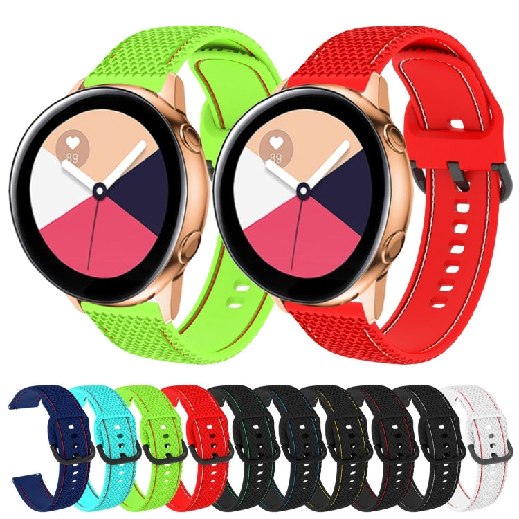 Per Samsung Galaxy Watch Active 2 cinturino di ricambio in silicone con cuciture a due colori, 20mm