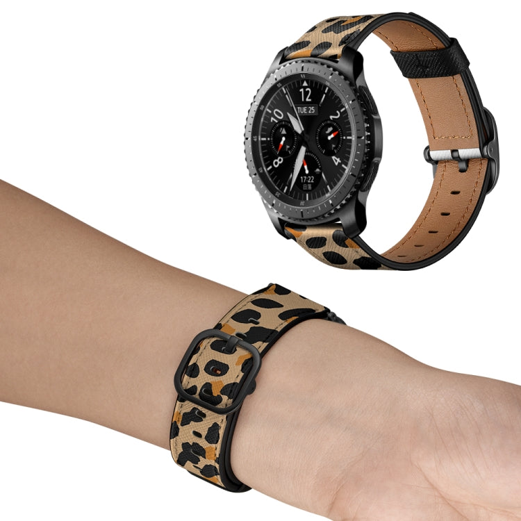 Cinturino di ricambio per cinturino universale in pelle stampata, 22mm For Xiaomi Haylou RT RS3 LS04 / LS05S, 22mm For Samsung Galaxy Watch 46mm