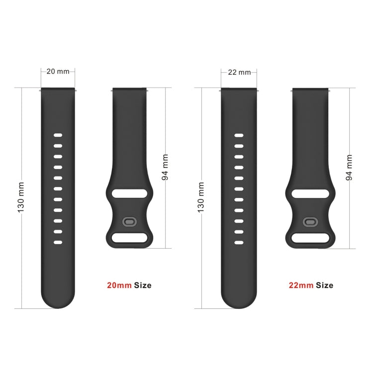 Per Xiaomi Haylou RT RS3 LS04 / LS05S Cinturino di ricambio per cinturino di ricambio in silicone con fibbia posteriore interna universale, 20mm, 22mm
