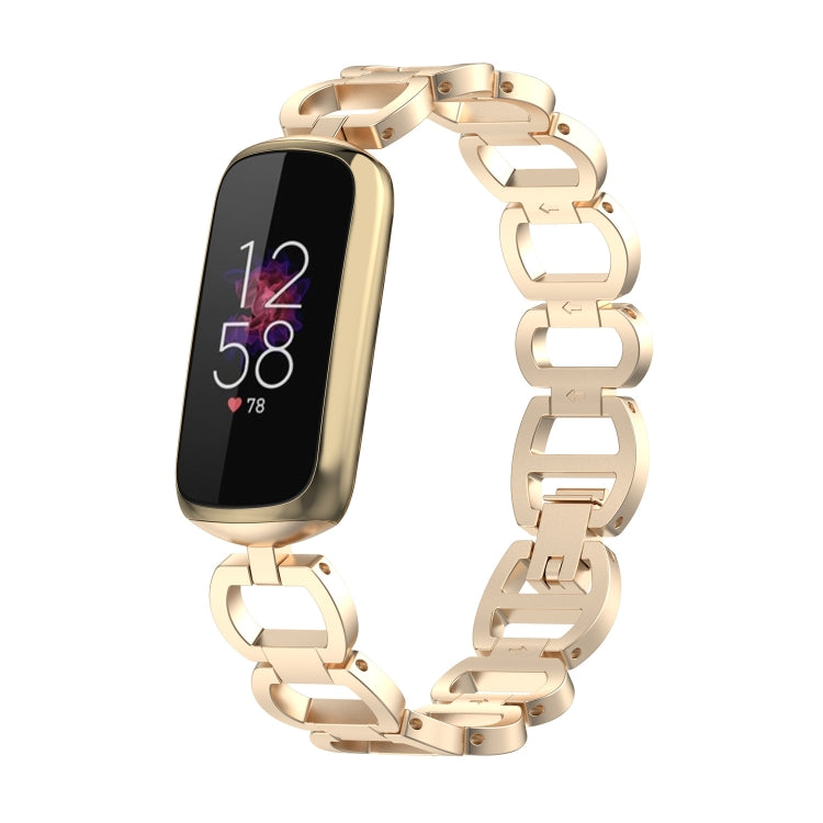Per Fitbit Luxe Special Edition Cinturino di ricambio con fibbia piatta in acciaio inossidabile a tre sfere